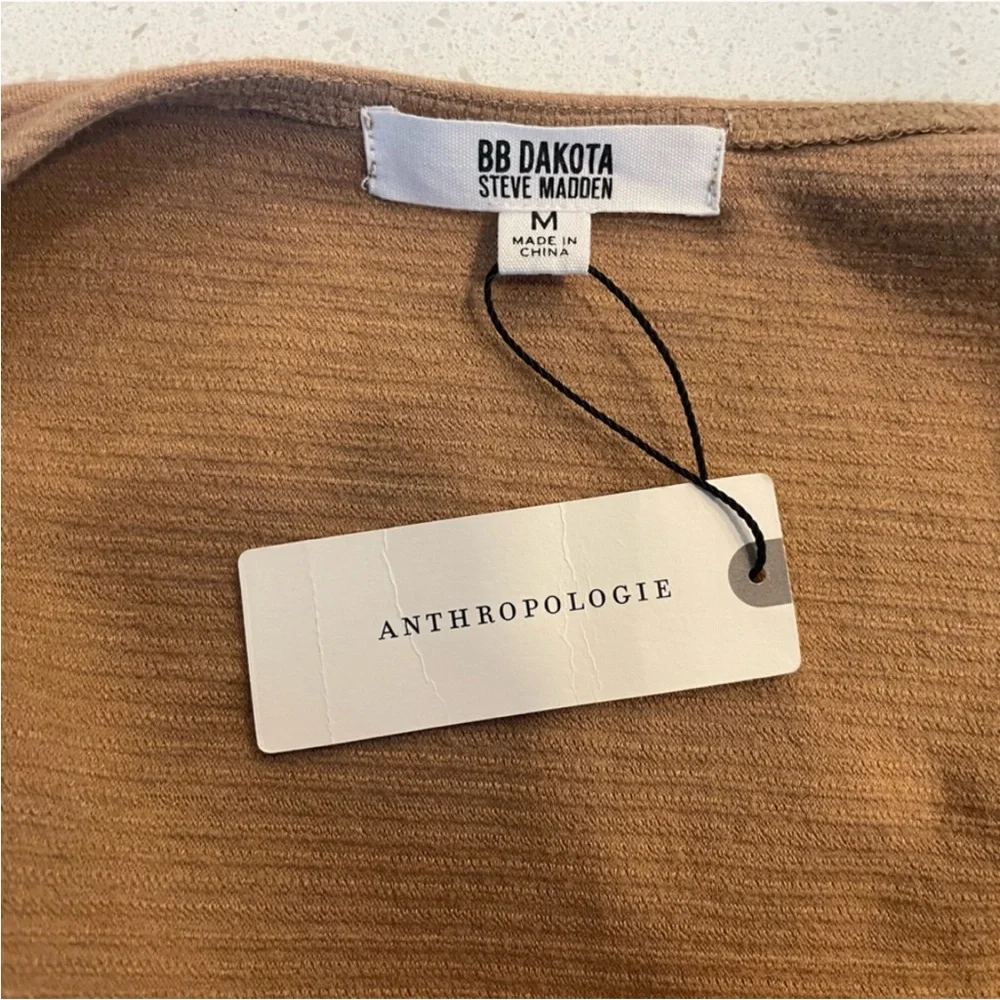 Anthropologie BB Dakota Camel Ribbed Knit Corset Style Top NWT! - Picture 7 of 10